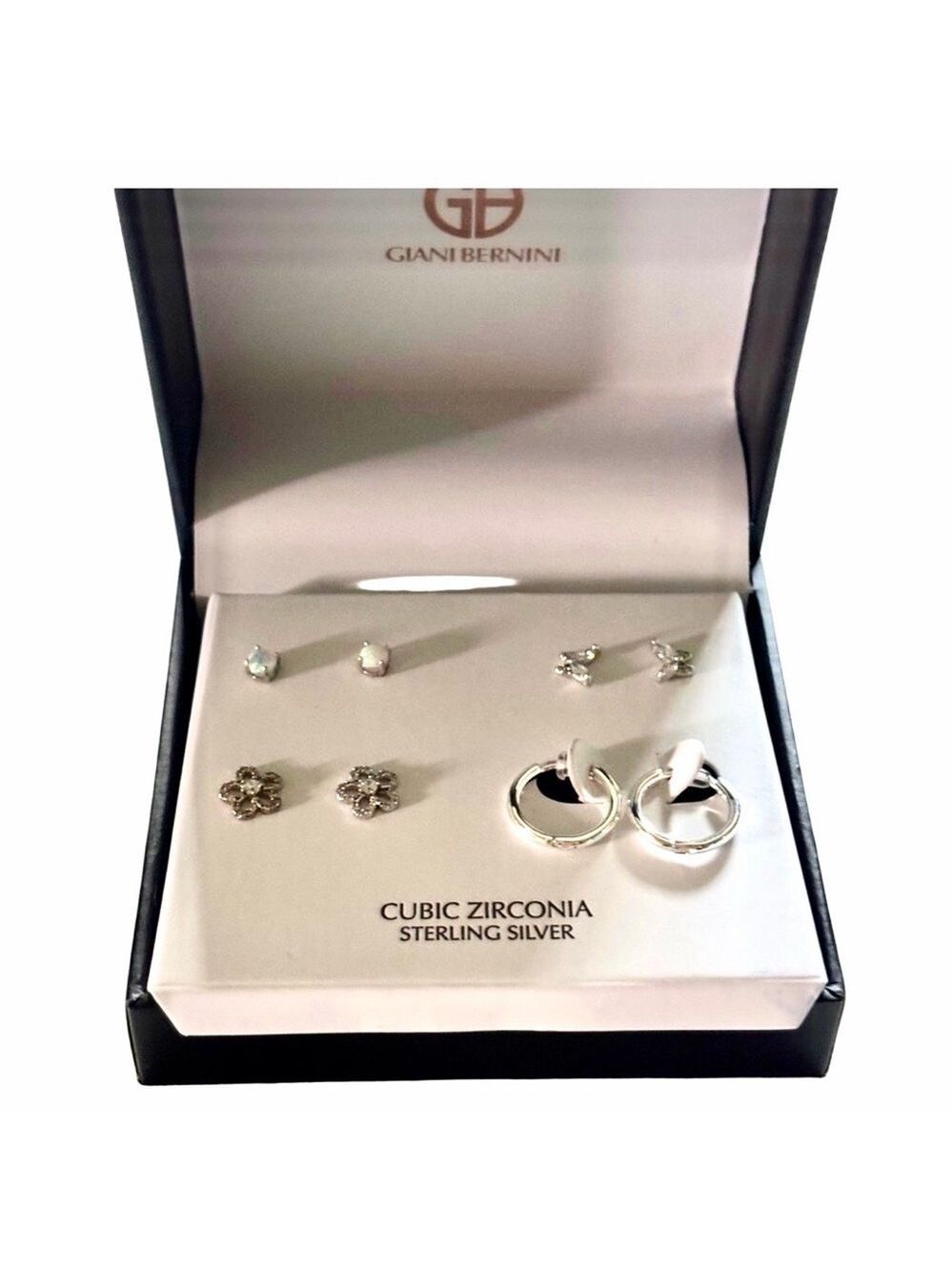New Full Set Giani Bernini Earrings Women Sterling Silver CZ Hoop Stud OS⁠